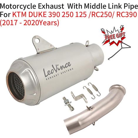 Système d'échappement Leo Vince 51 mm pour moto KTM DUKE 125 250 390 RC390 RC250 (2017-2020) - Silencieux et tube intermédiaire modifié (1/5)