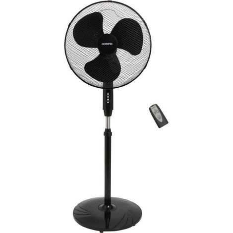 OCEANIC Standventilator - 45 W - Ø 44 cm - 3 Geschwindigkeiten - Oszillierend - Neigbar - Schwarz