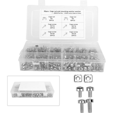 Écrous à cage M5/M6 x100 pièces avec vis de montage pour bateau, voiture, camion - Accessoire pratique (1/5)