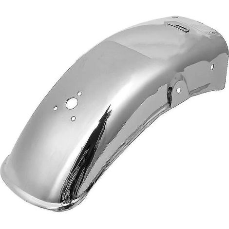 Garde-boue arrière de moto en métal, chromé/noir, compatible Harley, Honda, Suzuki, Kawasaki et Yamaha. (1/5)