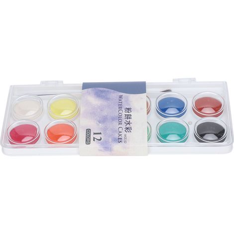 2 Set Solid Watercolor Paint Multi Color Children's Drawing Sketching Pigment Art Supplies12 Colors (1/5)