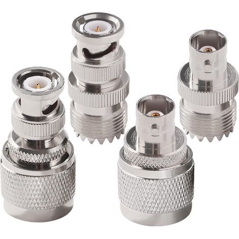 4 Pièces Cuivre UHF vers BNC Adaptateur Antenne Kit, BNC vers UHF SO239 PL259 Adaptateur Coaxial, pour Antenne Radio Amateur Talkie-Walkie Appareils (1/5)