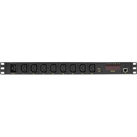 LogiLink PDU8P01 Steckdosenleiste 8 AC-Ausgänge, 1HE, Schwarz, PDU8P01