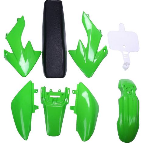 Kit de 8 pièces comprenant garde-boue et selle pour motos tout-terrain 4 temps CRF50 Pit 50cc, 110cc, 125cc et 140cc – Kits de bricolage moto, Vert-JBMEDIA (1/4)