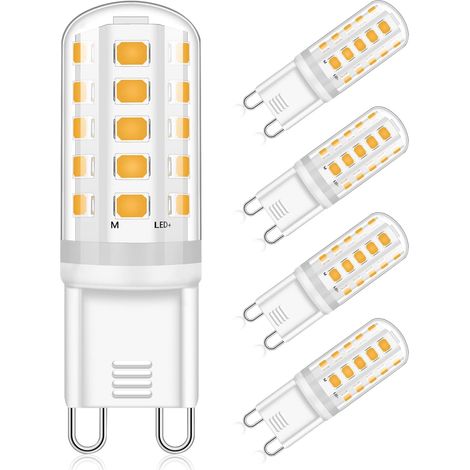 G9 LED Ampoule 5W Équivalent 30W 40W Halogène Blanc Chaud 3000K, AC220-240V Non-Dimmable Pas de Scintillement Ampoule LED G9 Lampe, 360° Angle de Faisceau, Lot de 4 (1/5)