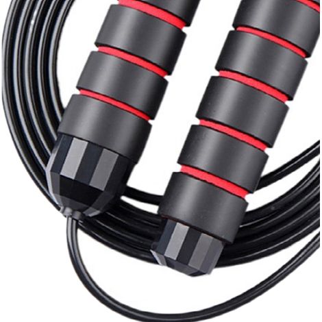 Corde à sauter ajustable, corde à sauter en fil d'acier, entraînement rapide pour brûler les graisses, corde à sauter pour l'entraînement de vitesse, convient aux étudiants et aux adultes, noire et ro (1/5)