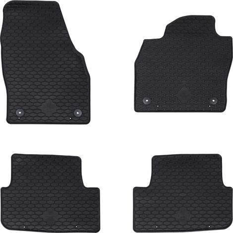 Car Mat 4 pcs Black Rubber vidaXL
