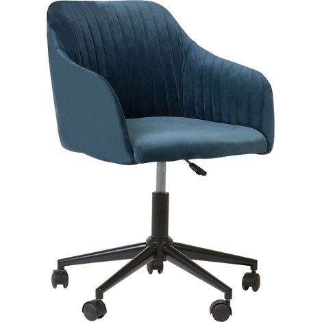 Schreibtischstuhl VENICE Samtstoff Marineblau