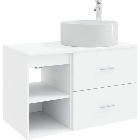 Badezimmermöbel-Set 2 pcs Weiß Holzwerkstoff vidaXL