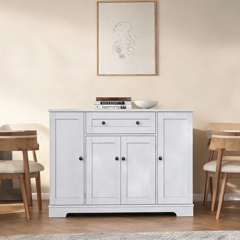 Buffet coloris blanc en MDF 54,3 x 15,8 x 33,5 cm (1/5)