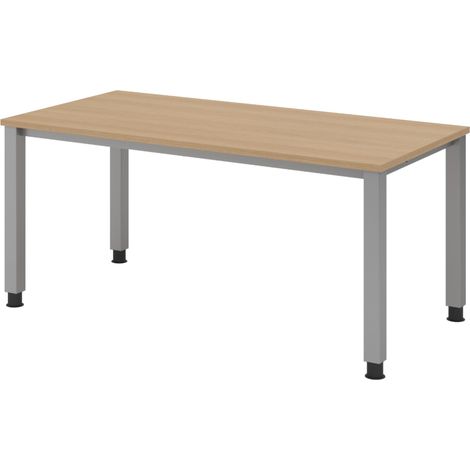 bümö Schreibtisch Serie-Q Gestell: Silber Rechteck: 160 x 80 cm