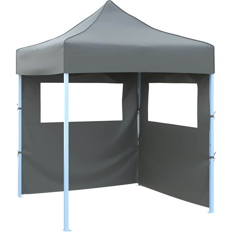 Gazebo Professionale Pieghevole 2 Pareti 2x2m Acciaio Antracite vidaXL
