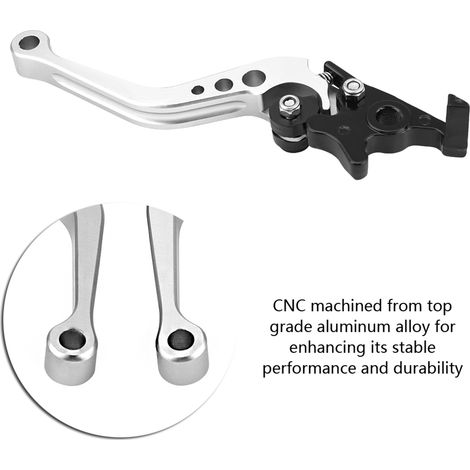 Paar CNC-gefräste Aluminium-Motorrad-Trommelkupplungs- und Bremshebel, ergonomische Lenkergriffe, 2-teiliges Set, schwarz. (1/5)