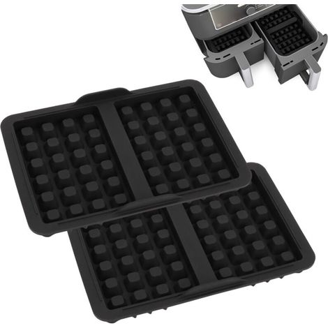 Lot de 2 Inserts Gaufrés Compatibles avec Ninja AF400EU AF451EU SL400EU, Moules à Gaufres Belges en Silicone Accessoires pour Gaufres Belges Insert de Plaque de Cuisson en Silicone (1/5)