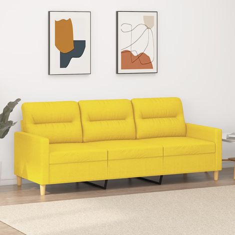 Canapé-Sofa à 3 places Jaune clair 180 cm Tissu 472232 (1/5)