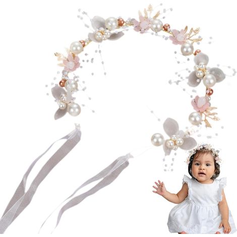 Tocado de niña de las flores - Elegante tiara de flores hecha a mano con (1/5)