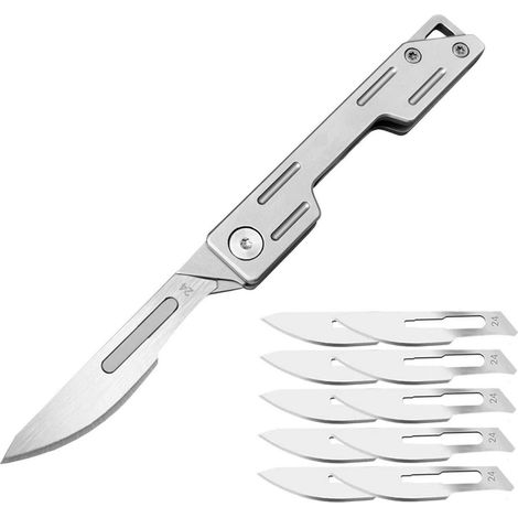Klappmesser Skalpell mit 10 Klingen, EDC Taschenmesser für Outdoor & Camping