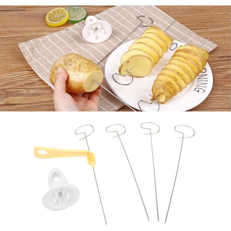 Coupe-Pommes de Terre en Acier Inoxydable avec Manivelle - Accessoire de Cuisine Spiral pour Maison (1/5)