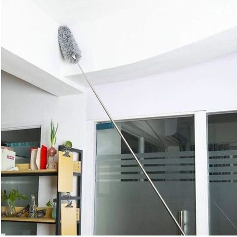 Pair Plumeau télescopique et extensible en microfibre pour nettoyer les ventilateurs sur les plafonds surélevés, les stores, les toiles d'araignée, les voitures (1/5)