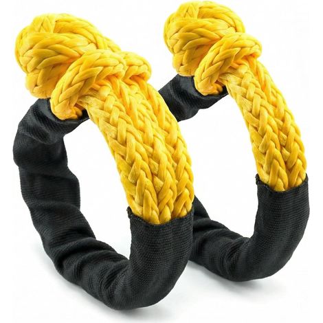 Lot de 2 Soft Manille Corde, Soft Shackle léger, Remorquage Synthétique Shackle,14T Maximum de Rupture pour remorquage et remorque, Yacht, 12mm x 50cm (1/5)