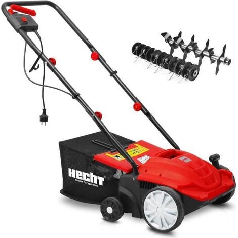 Scarificateur électrique 1500W – Bac 35 l – Largeur de travail 32 cm – Réglage hauteur 4 niveaux – Pour pelouse verdoyante – Hecht