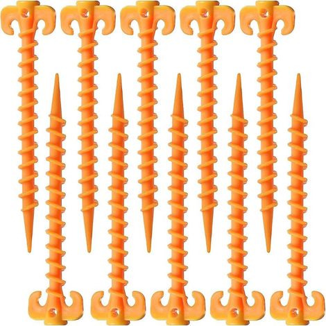 Hochwertige PP-Kunststoff-Erdanker - Zeltnägel für Camping, Strand, Dschungel und Schlamm - Gelb (25,3 cm x 5 cm) (1/5)