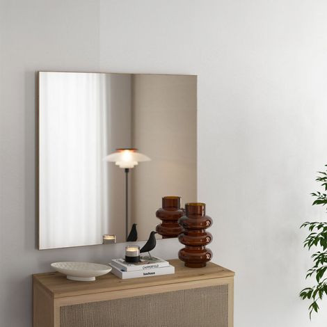 Specchio Padula, Forma Quadrato, 80x80h cm Marrone (1/5)