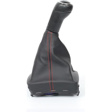 Convient pour Volkswagen Polo 2009-2009, pommeau de levier de vitesse, coutures rouges, revêtement noir, ensemble 5 vitesses (une pièce). (1/4)