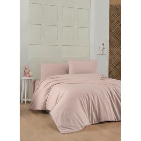 Bettwäsche - 1 Bettbezug 220 x 240 cm + 2 Kopfkissenbezüge 60 x 60 cm - 100% verstärktes Baumwolle - Braun