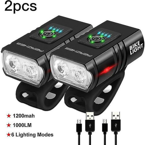 Lampe frontale de vélo rechargeable 1000 lumens T6 LED Lanterna Bicicleta Vtb Road Mountain (1/5)