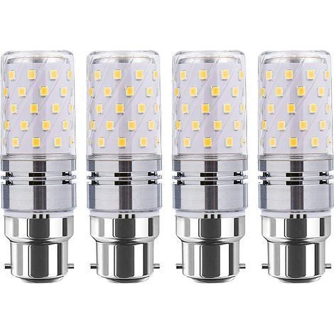 B22 LED-Lampen, Maiskolbenform, 12 W, 4er-Pack, entspricht einer 100-W-Glühbirne, 4000 K, AC 85–265 V. B22 Bajonettsockel. (1/5)