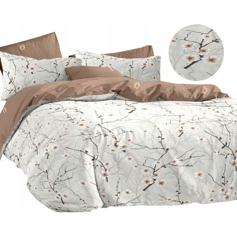Bettwäsche-Set 160x200 + 2 Kissenbezüge 70x80, Baumwollsatin, große Auswahl an Blumen (1/5)
