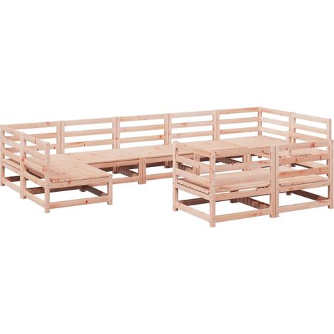Maison Exclusive - Salon de jardin 9 pcs bois massif sapin de douglas
