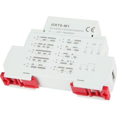 GRT8-M1 Multifunktions-Zeitrelais, 10 Funktionen, DIN-Schienenmontage, 12 V 240 V AC/DC (1/5)