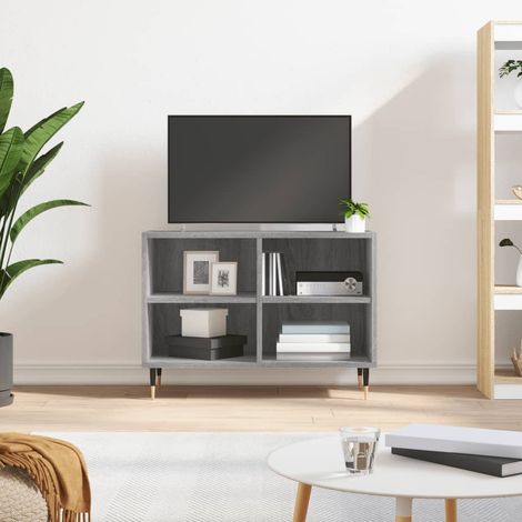 Mueble de TV madera de ingeniería gris 69,5x30x50 cm