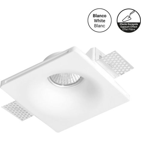Support spot encastrable en plâtre pour ampoule GU10 – Puissance max 35W – Tension 220-240V – Dimensions 120x120x45mm – IP20 (1/5)