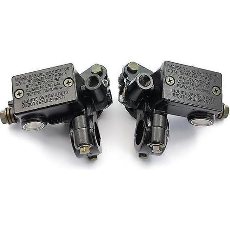 Ensemble de pompe de frein supérieure gauche et droite pour voiture et moto électrique, accessoires de levier de frein en alliage d'aluminium modifié (pompe noire) (1/4)