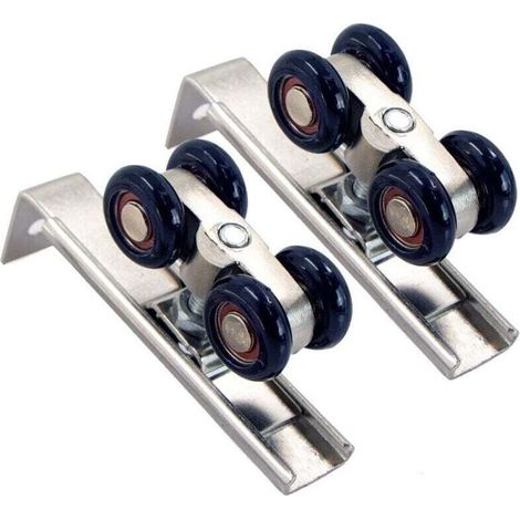 Roulette Porte Coulissante Placard Pulley - Ferrure De Porte Coulissante Profil Coulissage Alliage D'Aluminium Pour L'IntéRieur, Portes Passage, Bois, Coulissantes Verre, 2 PièCes (1/4)