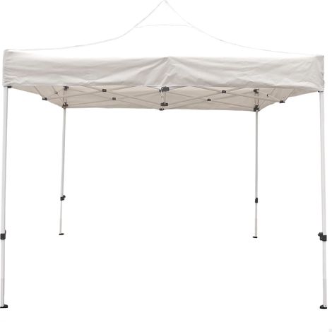 Tonnelle Pliante extérieure, auvent Blanc, Dimensions 3 x 3 cm, réglable en Hauteur, Protection UV et imperméable, en Acier, avec Sac de Transport, Tente de Plage, Camping, Jardin (1/5)