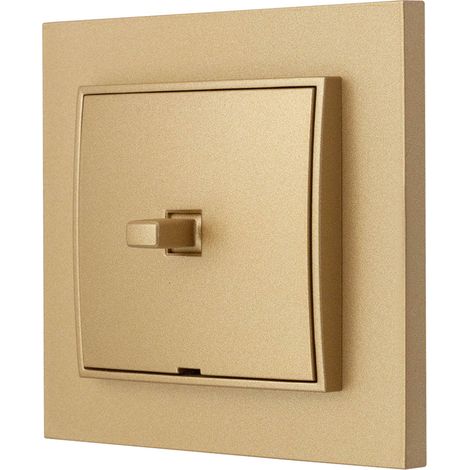 Interruptor único, estilo estadounidense, Karlik mini, color dorado. (1/4)