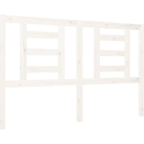 Maison Exclusive - Testiera per Letto Bianca 126x4x100cm in Legno Massello di Pino (1/5)