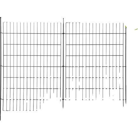 Valla de paneles metálicos, diseño duradero, fácil instalación, 10 piezas de cabeza plana de 74 cm de ancho x 102 cm de alto. (1/2)