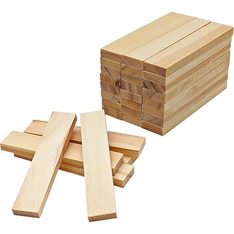 Rectangular planks made of pine wood Unfinished 100x20x7mm (1/5)