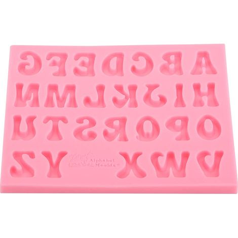 Moule Silicone Lettres 26 Alphabet 3D Moule Silicone Gâteau Chocolat Moule Rose Bricolage À La Main. (1/5)