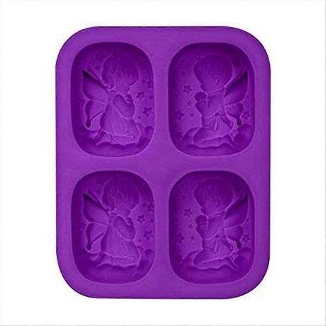 3D-Engelsseifenform, 4 Mulden, handgefertigte Seifenform (1/5)