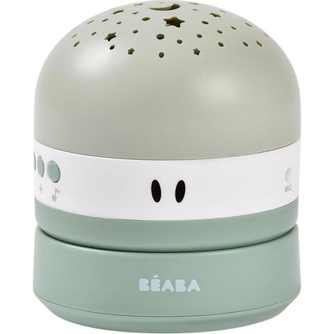 Veilleuse Bébé avec Ciel Étoilé 3 Couleurs, 9 Sons Relaxants (4 Nature, 4 Berceuses,1 Bruit Blanc), Détecteur de Pleurs, Autonomie 100h, Recharge USB, Transportable, Pixie Projector, Vert Sauge (1/5)