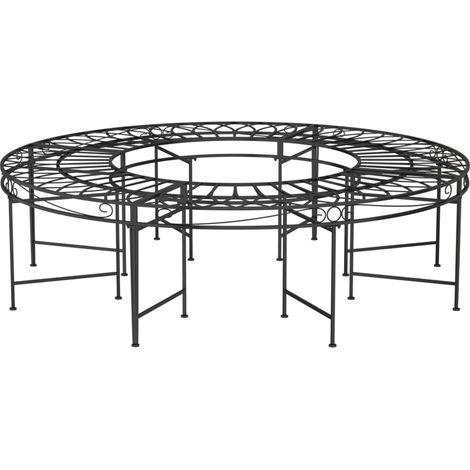 Maison Exclusive - Baumbank Rund Ø160 cm Schwarz Stahl