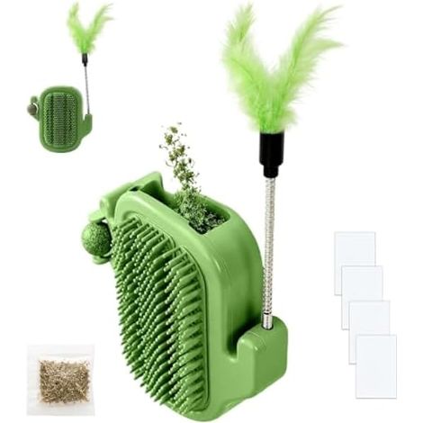 Cat Corner Brush, Cactus Shape Self Grooming Scratcher with Catnip Ball (1/5)