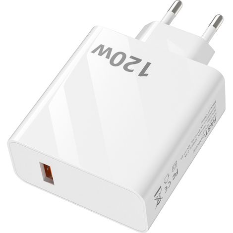 Adaptateur secteur USB 120 W à charge ultra-rapide pour téléphones Xiaomi, Huawei et Android. Tête de charge rapide.120W noir (1/5)