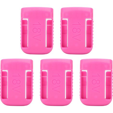 5 pièces Support de Montage pour Batterie 14V‑60V, Porte‑Accu Étagère avec Crochet Rose (1/5)